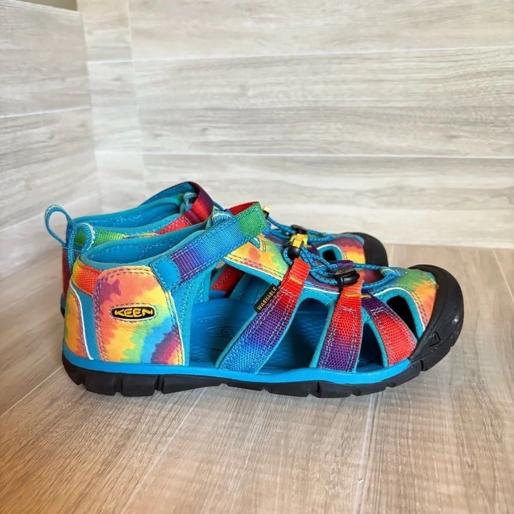 Keen Seacamp I| CNX Youth Sandals Sz 4 Vivid Blue Original Tie Dye Toggle EUC
